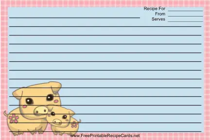 Pigs Pink recipe cards