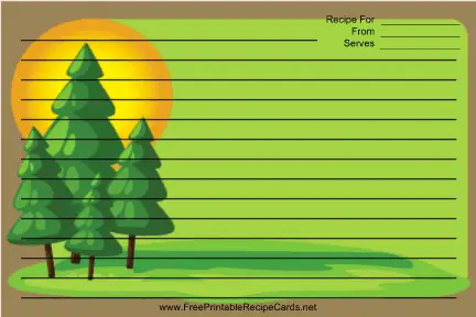 Pine Trees Brown recipe cards