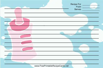 Pink Baby Bottle Blue recipe cards
