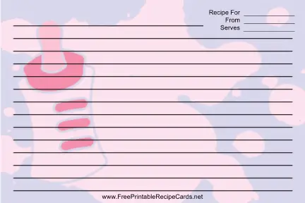 Pink Baby Bottle Purple recipe cards