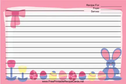Pink Bunny recipe cards