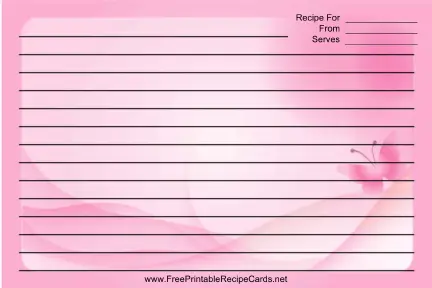 Pink Butterfly recipe cards