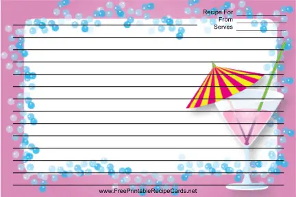 Pink Cocktail recipe cards