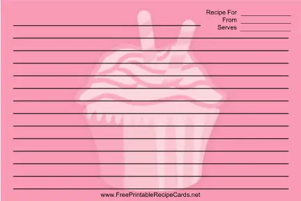 Pink Cupcake recipe cards
