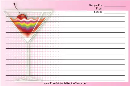 Pink Rainbow Cocktail recipe cards