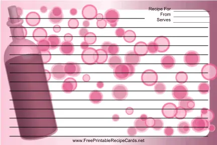 Pink Wine Bottle recipe cards