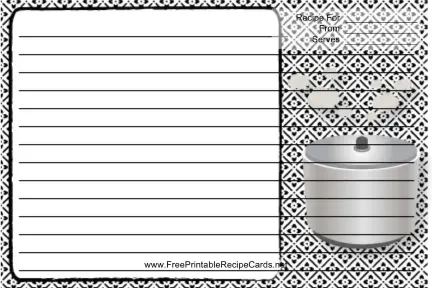 Black and White Pot recipe cards
