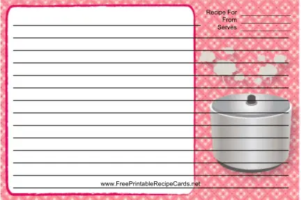 Pot Pink recipe cards