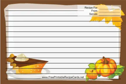 Pumpkins Brown recipe cards
