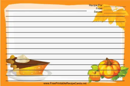 Pumpkins Orange recipe cards