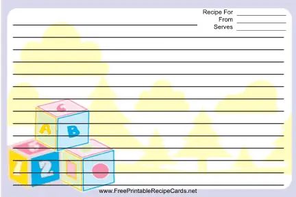 Purple Blocks recipe cards