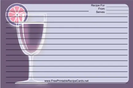 Purple Cocktail recipe cards