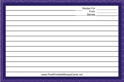 Purple and White Chambray recipe cards