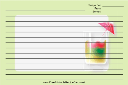 Rainbow Cocktail Green recipe cards