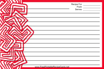 Red Abstract recipe cards