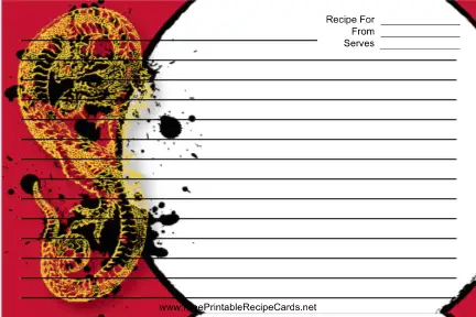 Red Chinese Food recipe cards