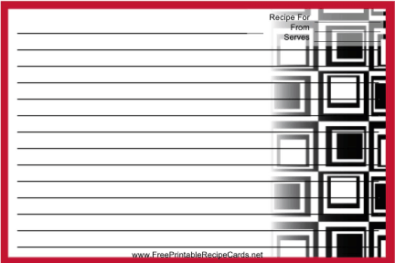 Red Squares recipe cards