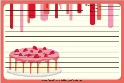 Red Strawberry Cake recipe cards