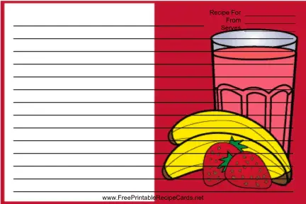Red Strawberry Smoothie recipe cards