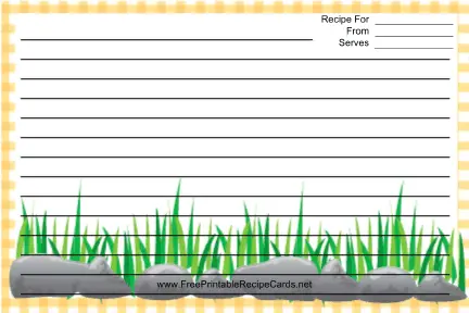 Rocks Yellow Gingham recipe cards