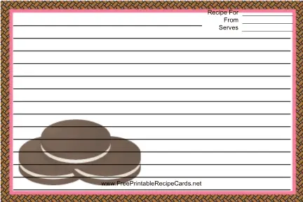 Sandwich Cookies Brown recipe cards