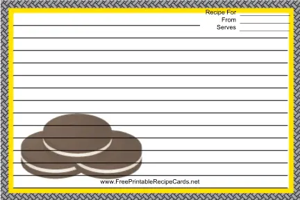 Sandwich Cookies recipe cards