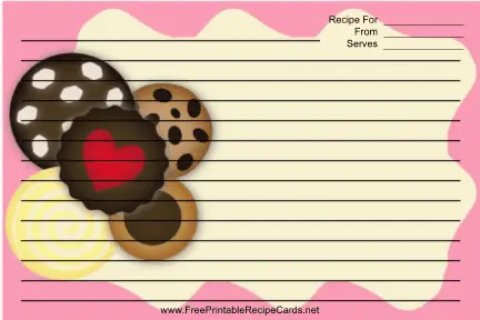 Several Cookies Pink recipe cards