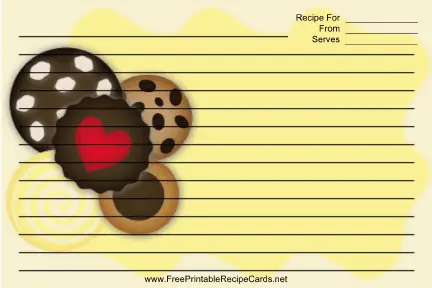Several Cookies Yellow recipe cards