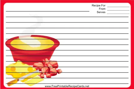 Soup Cheese Red recipe cards