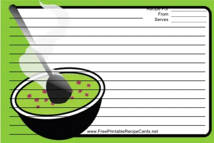 Soup Green recipe cards