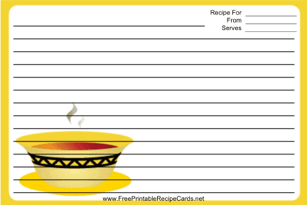 Soup Yellow Border recipe cards