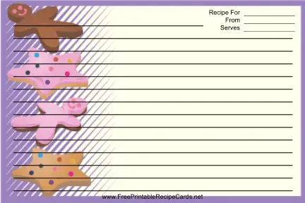 Star Gingerbread Cookies Purple recipe cards