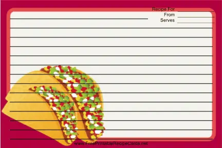 Tacos recipe cards