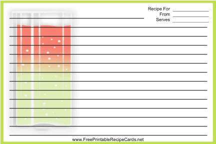 Tall Drink Green recipe cards