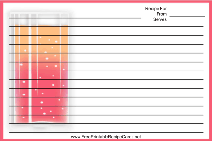 Tall Drink Pink recipe cards