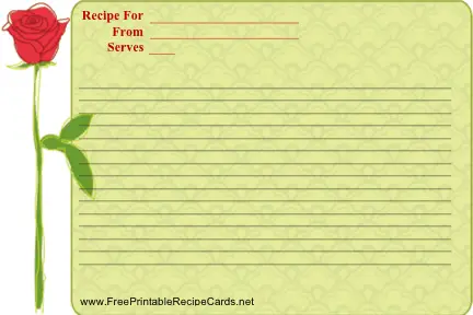 Rose Valentine recipe cards