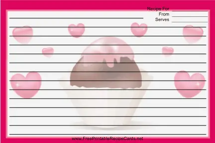 Valentines Bonbon Pink recipe cards