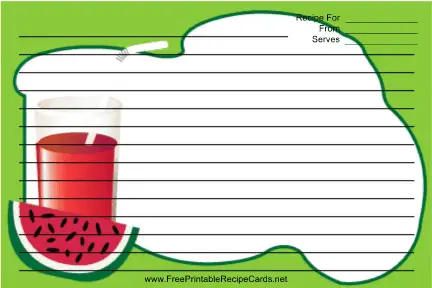 Watermelon Drink Green recipe cards