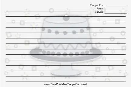 White Pedestal Cake recipe cards