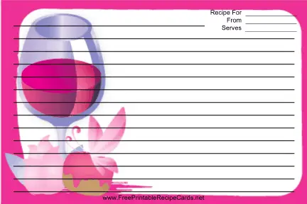 Wine Pink recipe cards