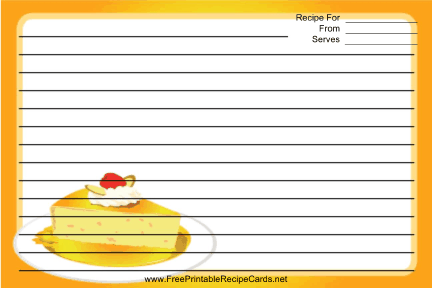 Yellow Cheesecake recipe cards