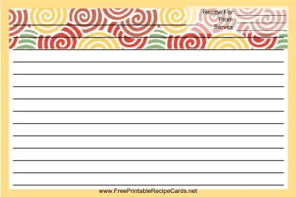 Yellow Curlicues recipe cards