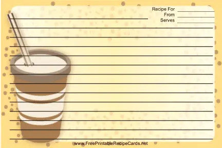 Yellow Paper Cup recipe cards