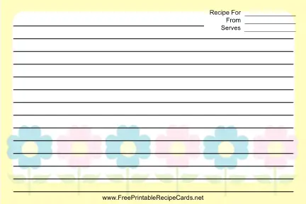 Yellow Pastel Flowers recipe cards