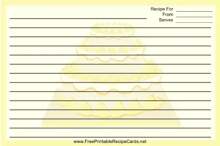 Yellow Tiered Cake recipe cards