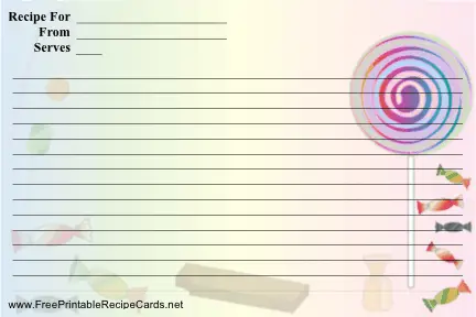 Candy recipe cards