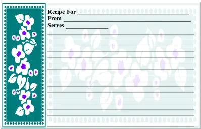 Flowers recipe cards