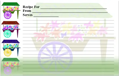 Flower Cart recipe cards