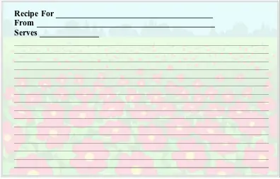 Flower Field recipe cards