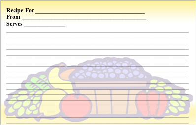 Fruit Basket recipe cards